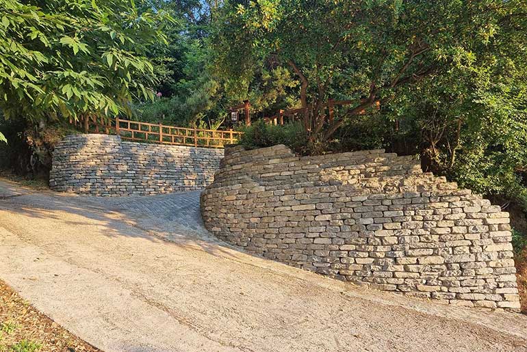 Stone road leading to Villa Dimitra