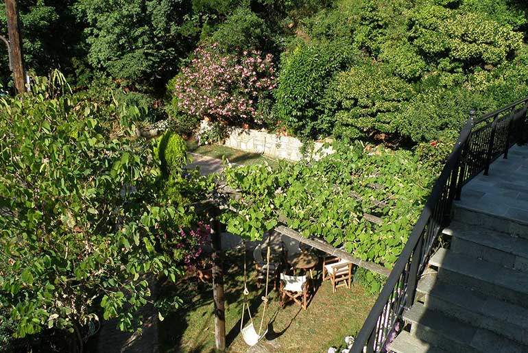The garden of Villa Dimitra in Thassos
