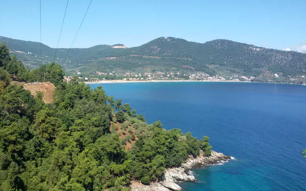 The beach at Skala Potamias in Thassos