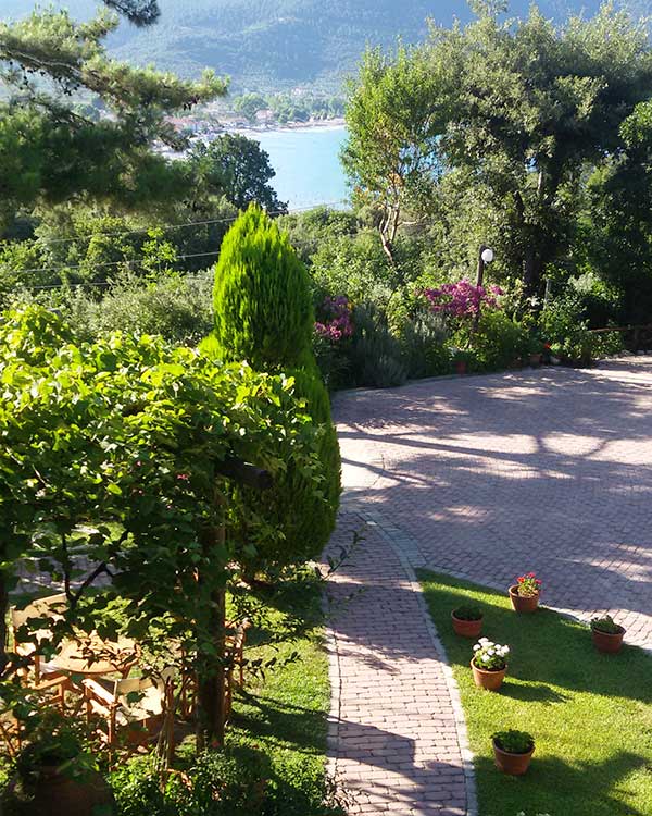 The garden of Villa Dimitra in Thassos